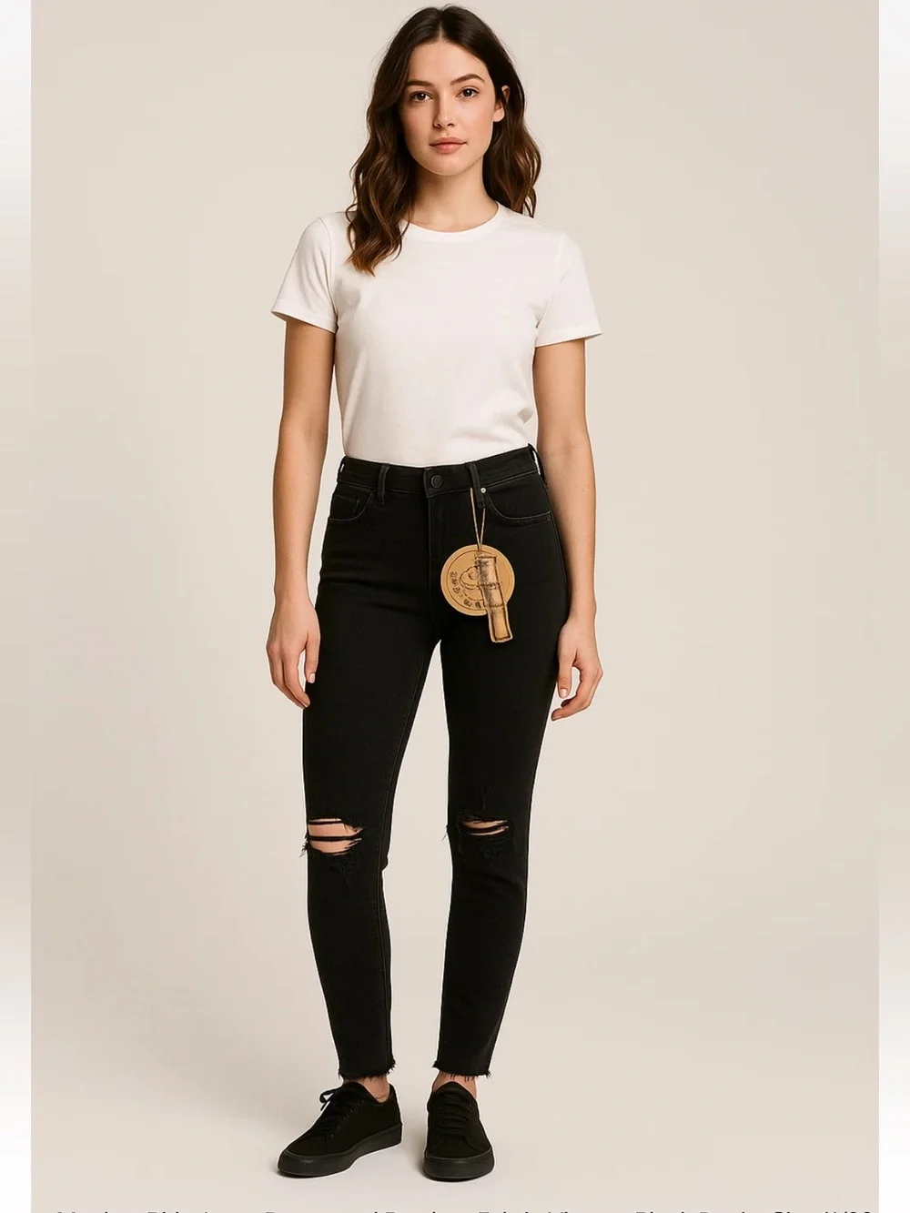 Monkey Ride Jeans High Rise Distressed Denim - Picture 1 of 5